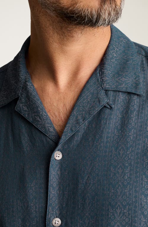 Bonobos Resort Riveria Jacquard Stripe Cotton & Linen Camp Shirt