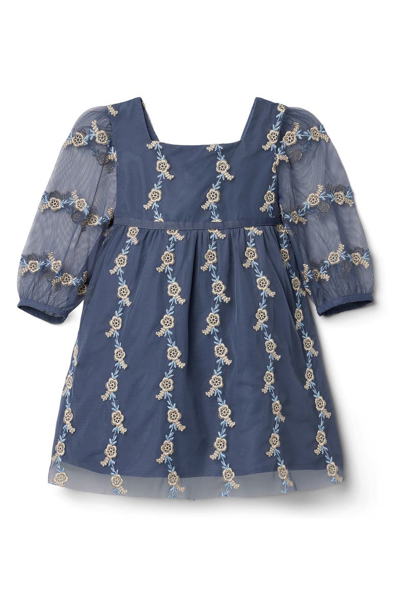 Janie and Jack Kids' Embroidered Tulle Dress, Main, color, 