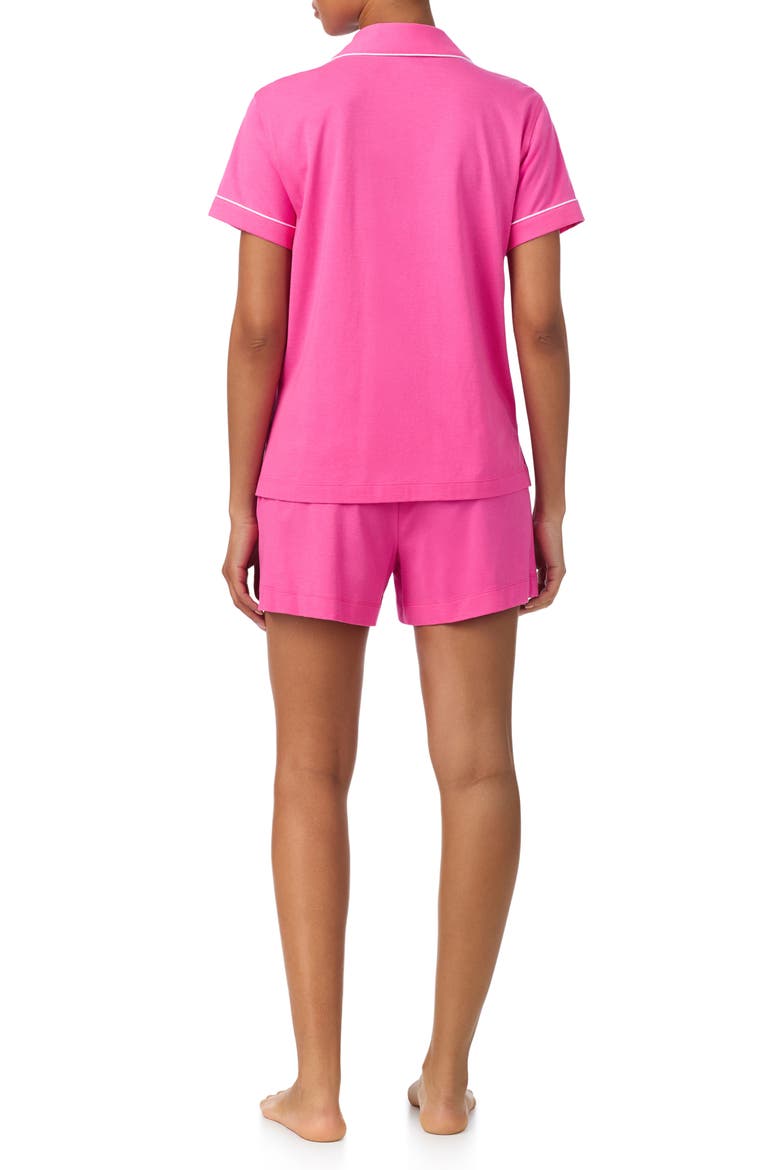 Notch Collar Boxer Short Pajamas, Alternate, color, DARK PINK