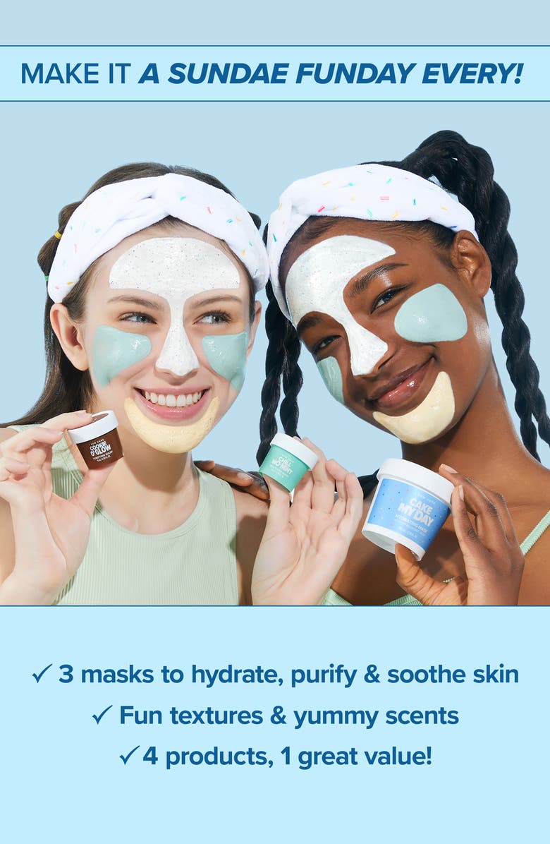 I DEW CARE Sunday Scoop Wash Off Masks & Headband Set, Alternate, color,