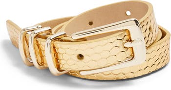 Topshop Metallic Faux Snakeskin Belt | Nordstrom