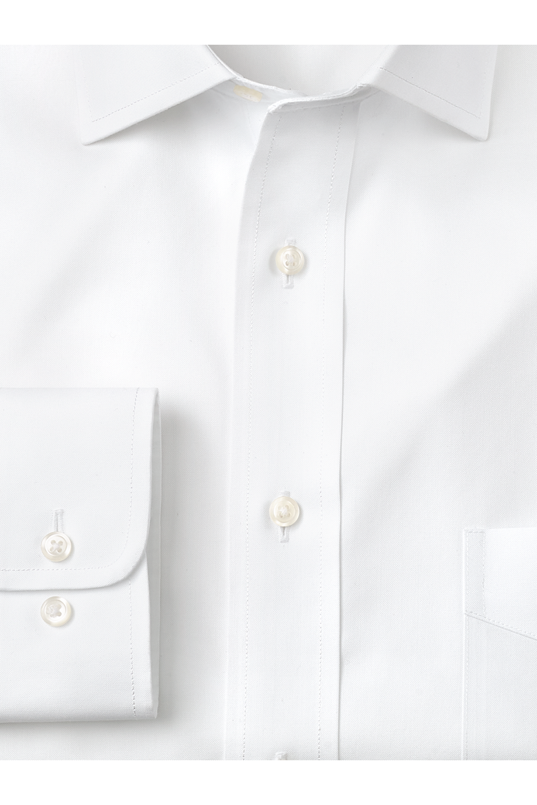 Slim Fit Non-iron Cotton Pinpoint Solid Spread Collar Dress Shirt, Alternate, color, White