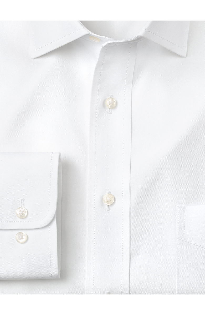 Paul Fredrick Slim Fit Non-iron Cotton Pinpoint Solid Spread Collar Dress Shirt, Alternate, color, White