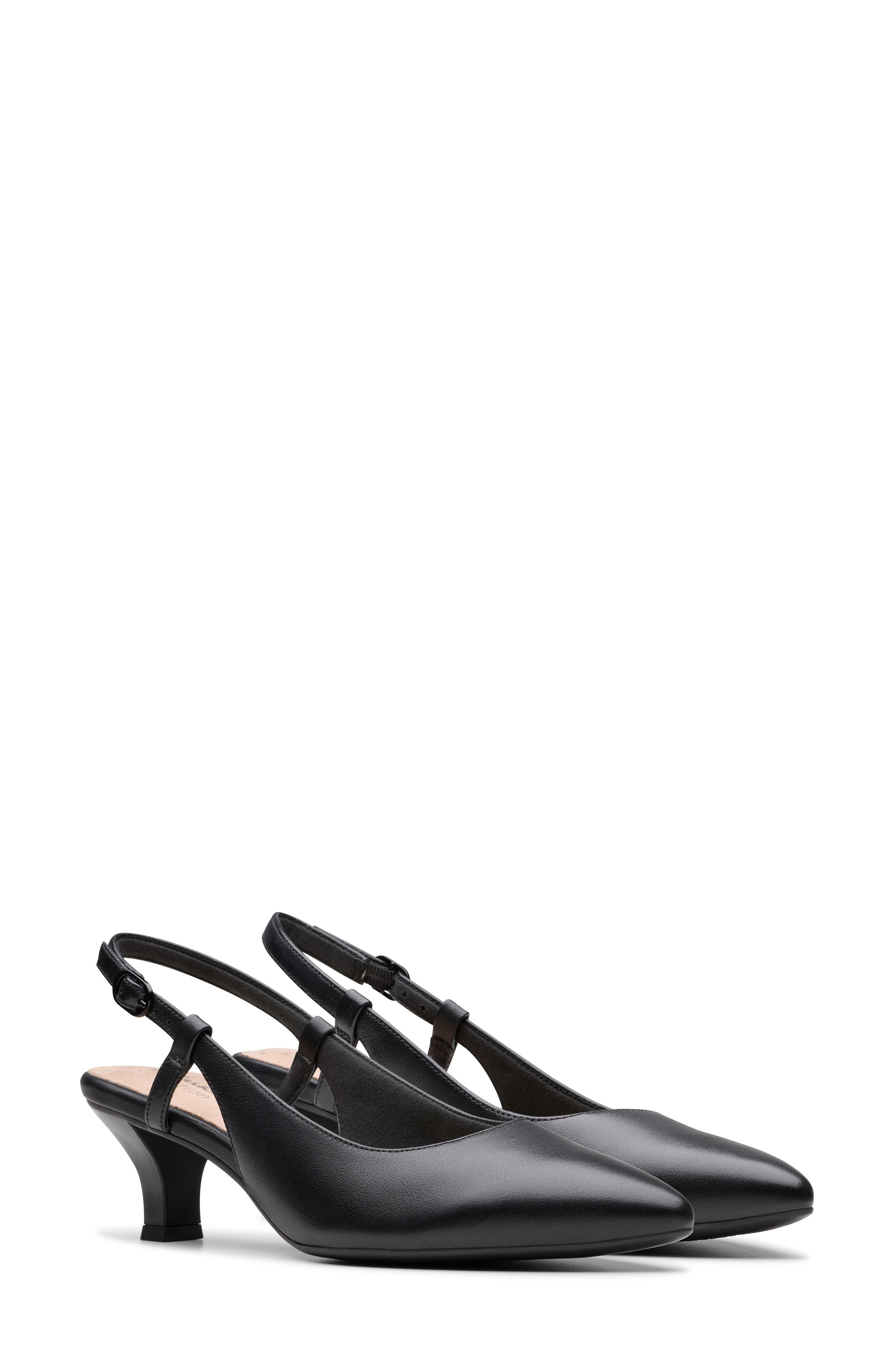 Clarks<sup>®</sup> Kepley Lane Slingback Pump, Alternate, color, Black Leather