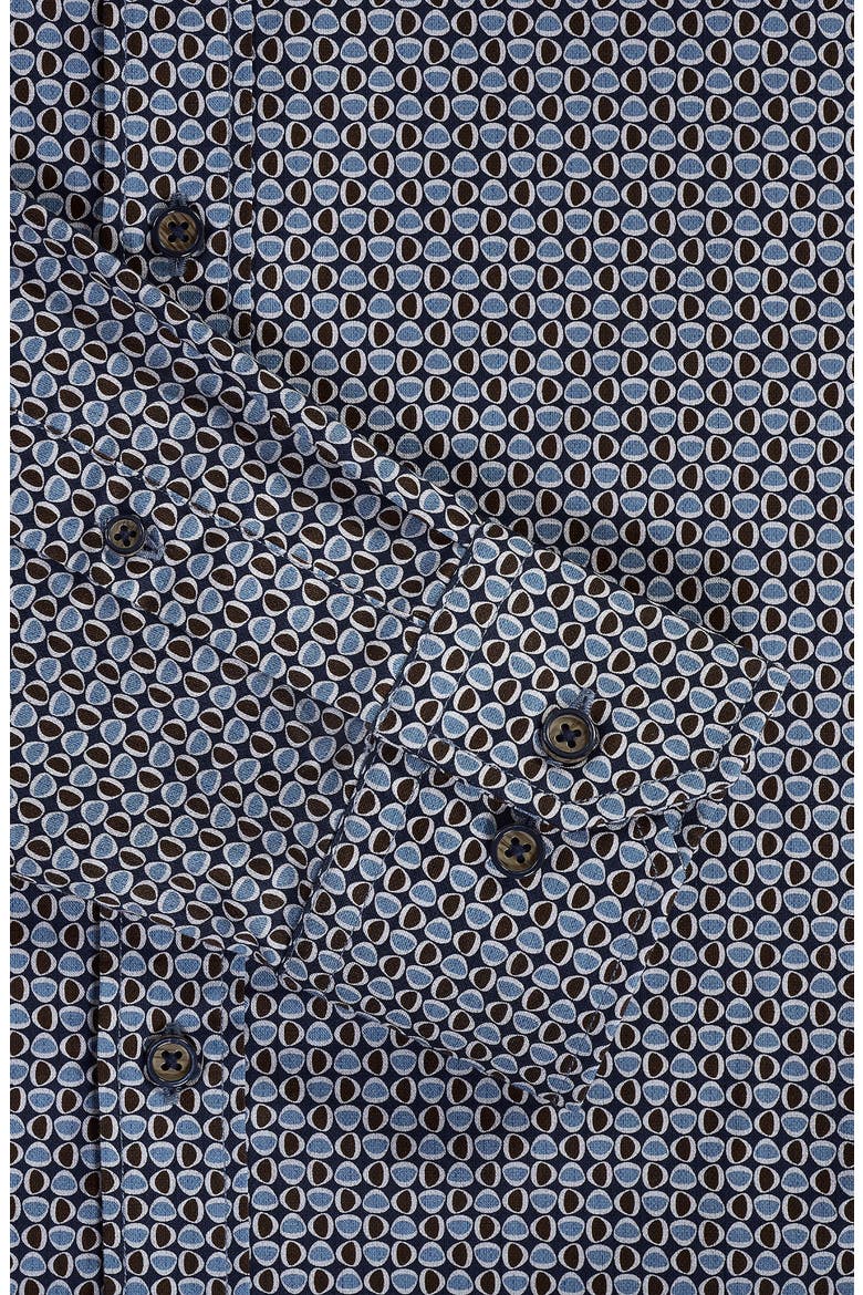 Julian Shaped Fit Neat Cotton Button-Up Shirt, Alternate, color, TRUFFLE