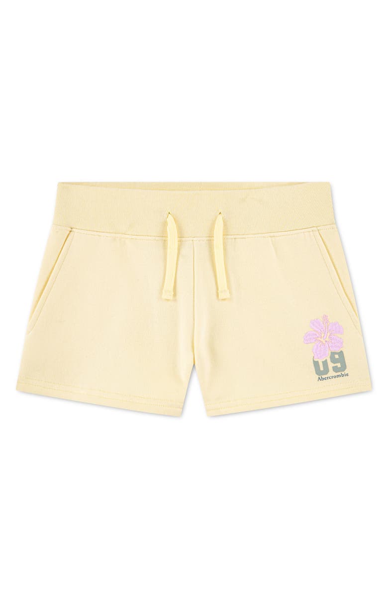 abercrombie kids Kids' Logo Detail Sweat Shorts, Main, color, Anise Flower