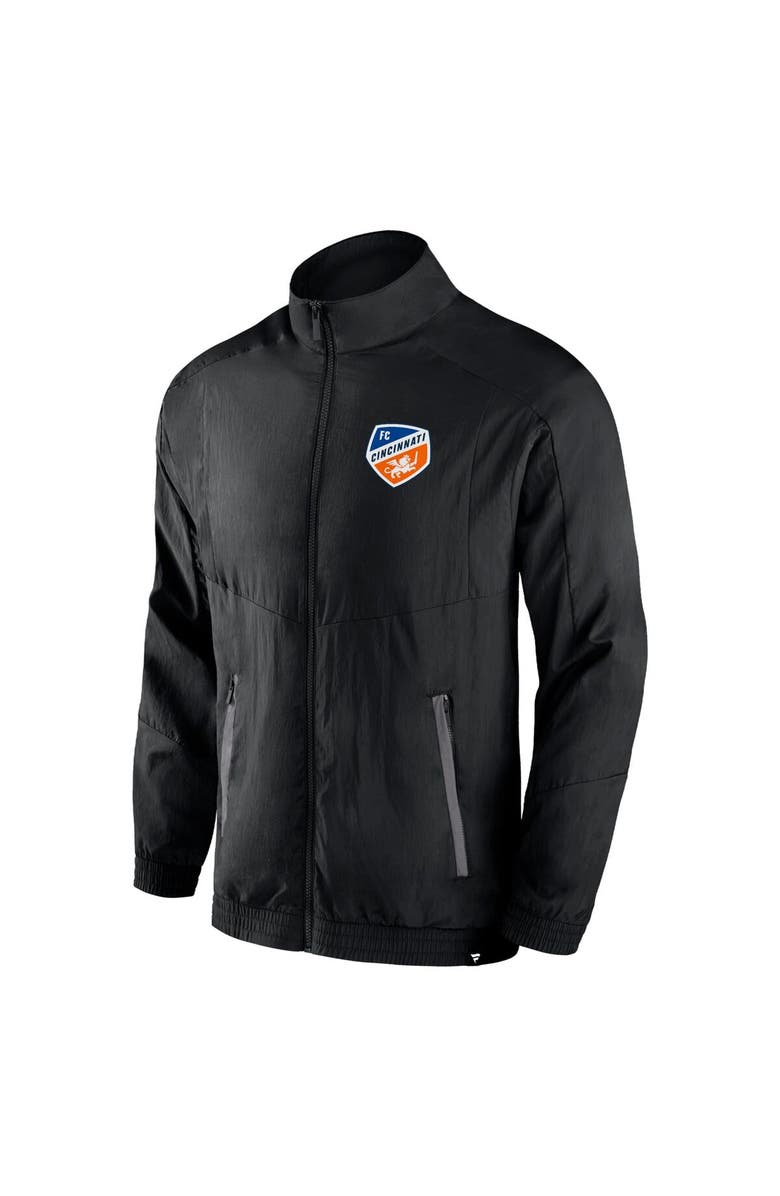 FANATICS Men's Fanatics Branded Black FC Cincinnati Header Raglan Full-Zip Jacket, Alternate, color, 