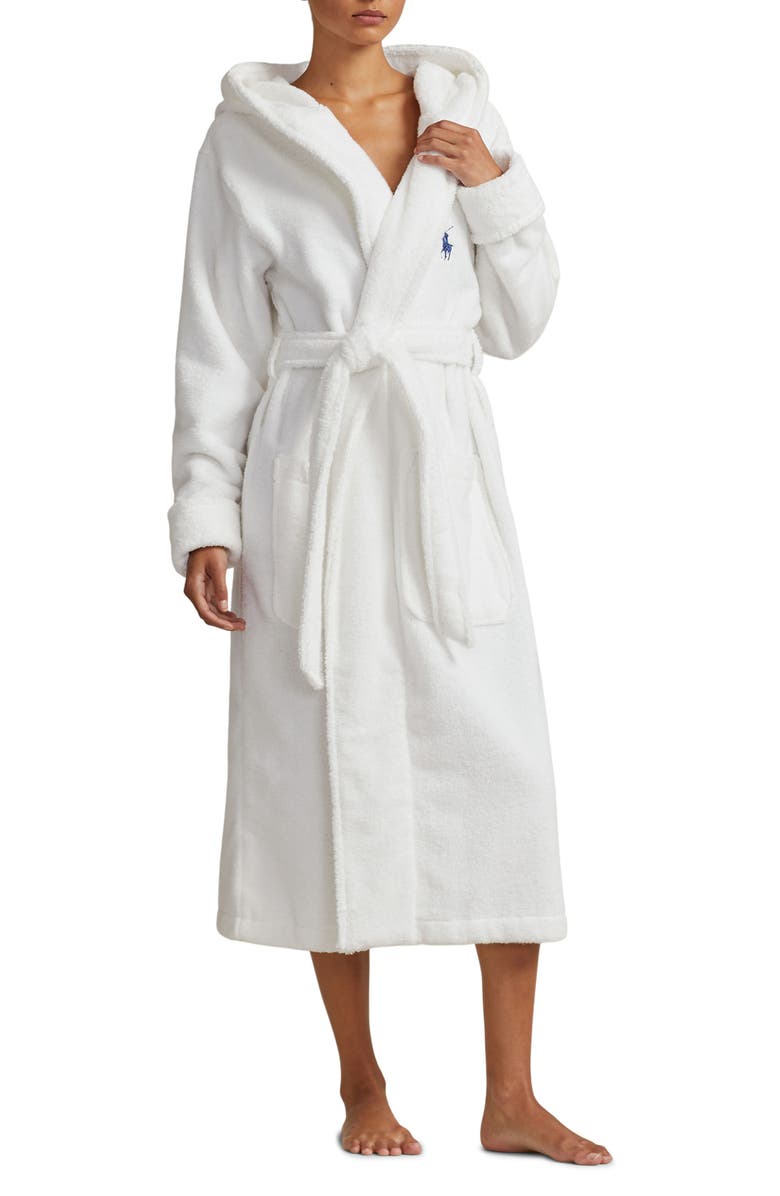 Polo Ralph Lauren Crest Print Organic Cotton Robe, Main, color, 