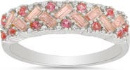 Queen Jewels Pink & White CZ Pavé Ring
