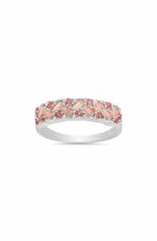 Queen Jewels Pink & White CZ Pavé Ring