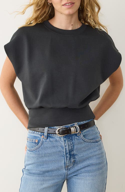Marine Layer Nova Organic Cotton Blend Bubble Top In Gray