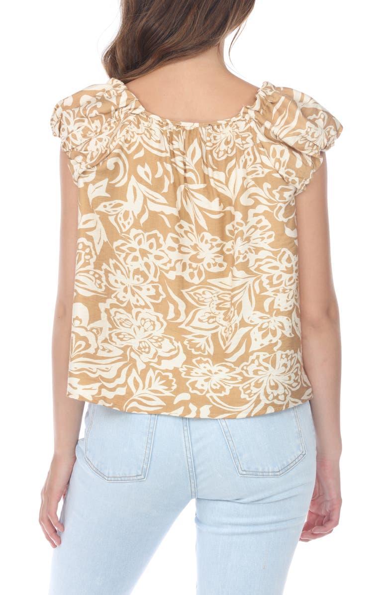 RAIN AND ROSE Floral Print Top, Alternate, color, Beige