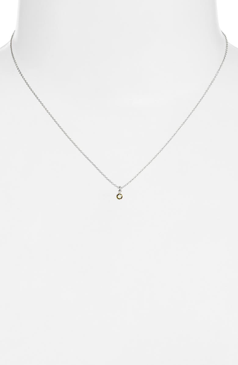 Set & Stones Birthstone Charm Pendant Necklace, Alternate, color, Silver / August