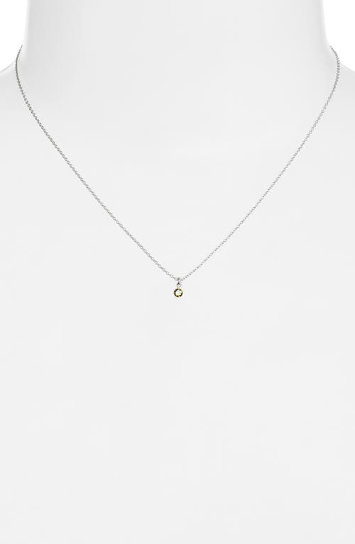 Set & Stones Birthstone Charm Pendant Necklace In Silver/august