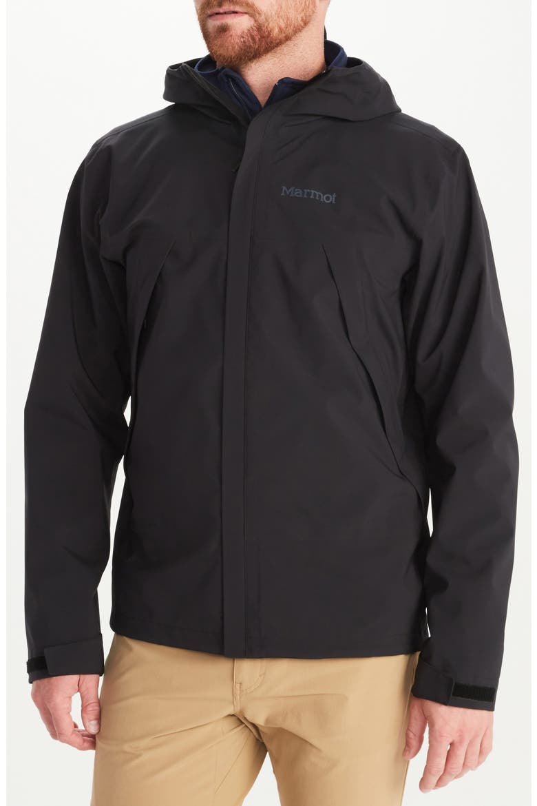 PreCip® Eco Pro Waterproof Hooded Jacket, Main, color, BLACK
