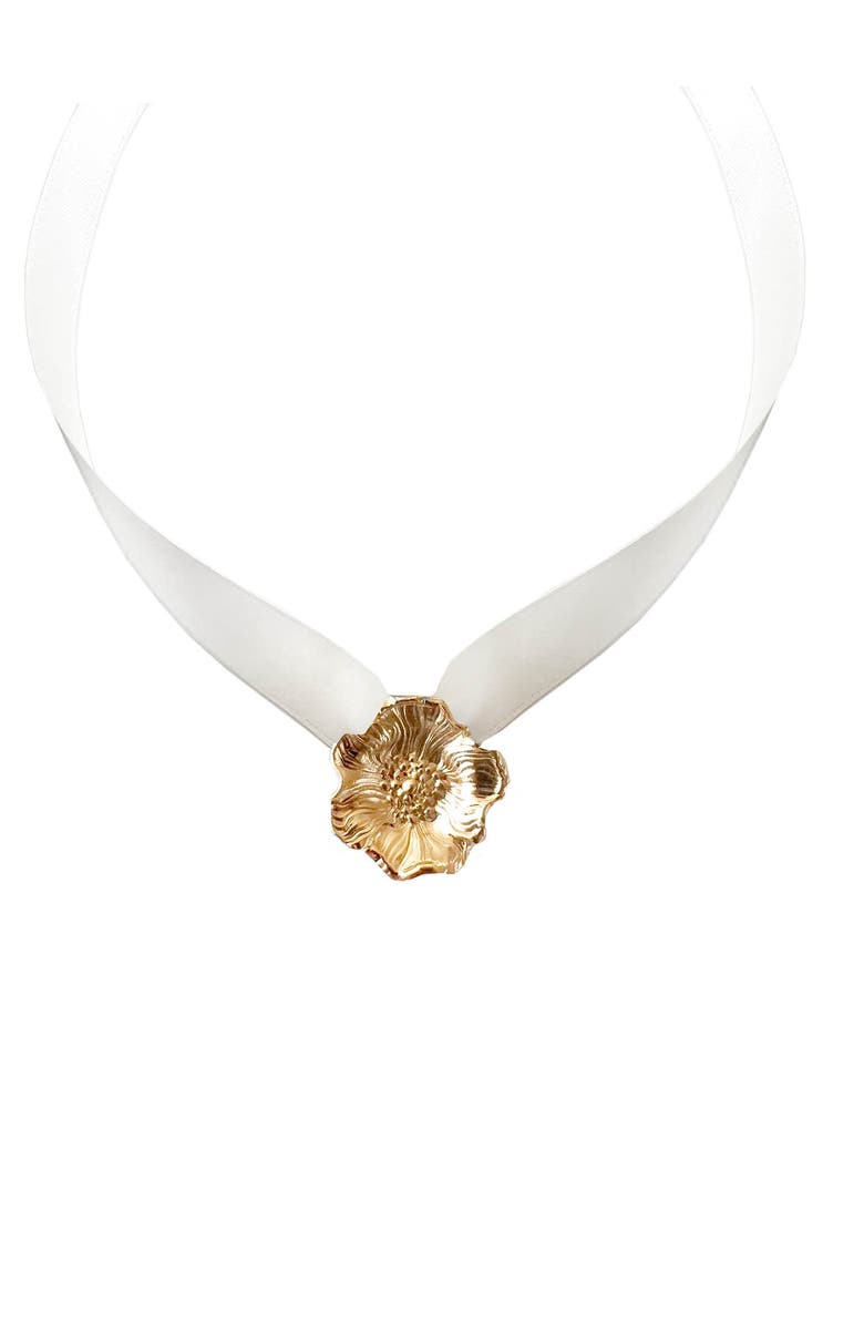 Astor & Orion Poppy Ribbon Choker, Main, color, Gold