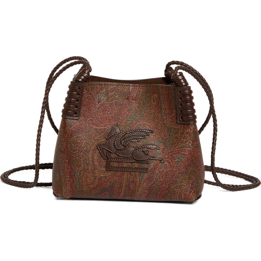 ETRO ETRO EXTRA SMALL LIBRA ARNICA COATED CANVAS CROSSBODY BAG