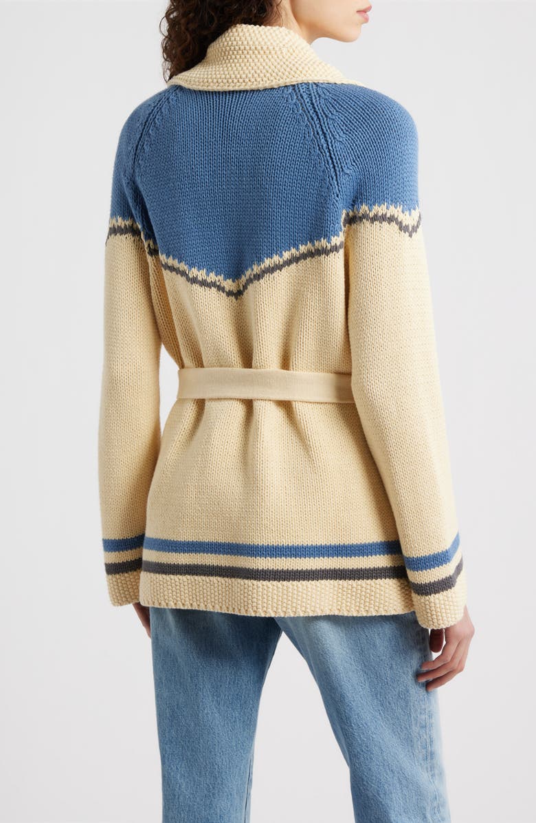 THE GREAT. & Stetson The Western Riding Cardigan, Alternate, color, Robin Blue