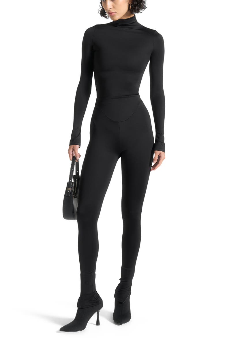 Manière De Voir Chloe High Waisted Leggings, Alternate, color, Black