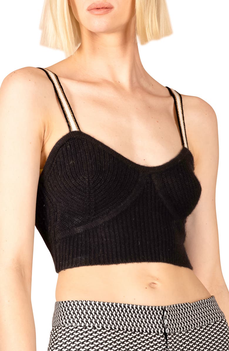 Le Superbe Half Pipe Crop Wool & Cashmere Blend Camisole, Main, color,