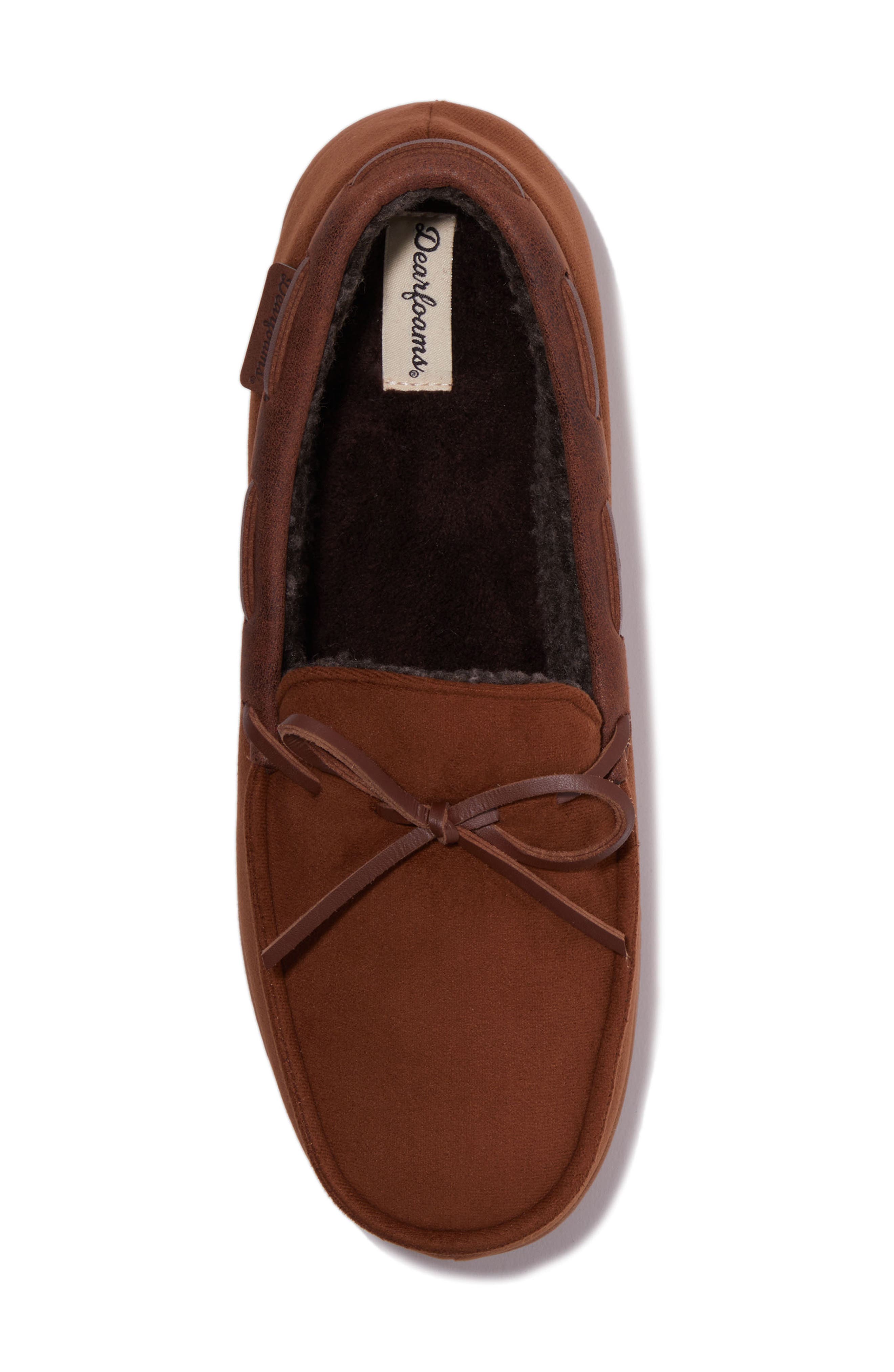 Pierce Faux Shearling Moccasin Slipper, Alternate, color, CHESTNUT