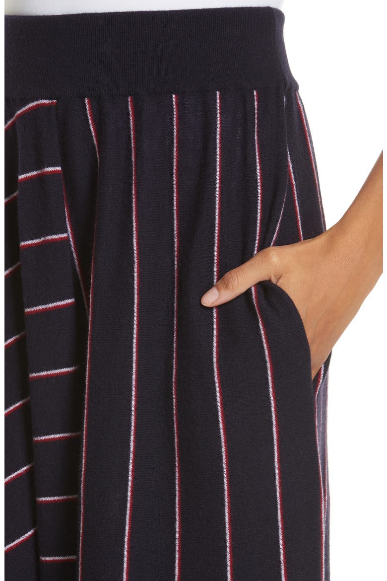 Stripe Wool Knit Crop Pants, Alternate, color, INK