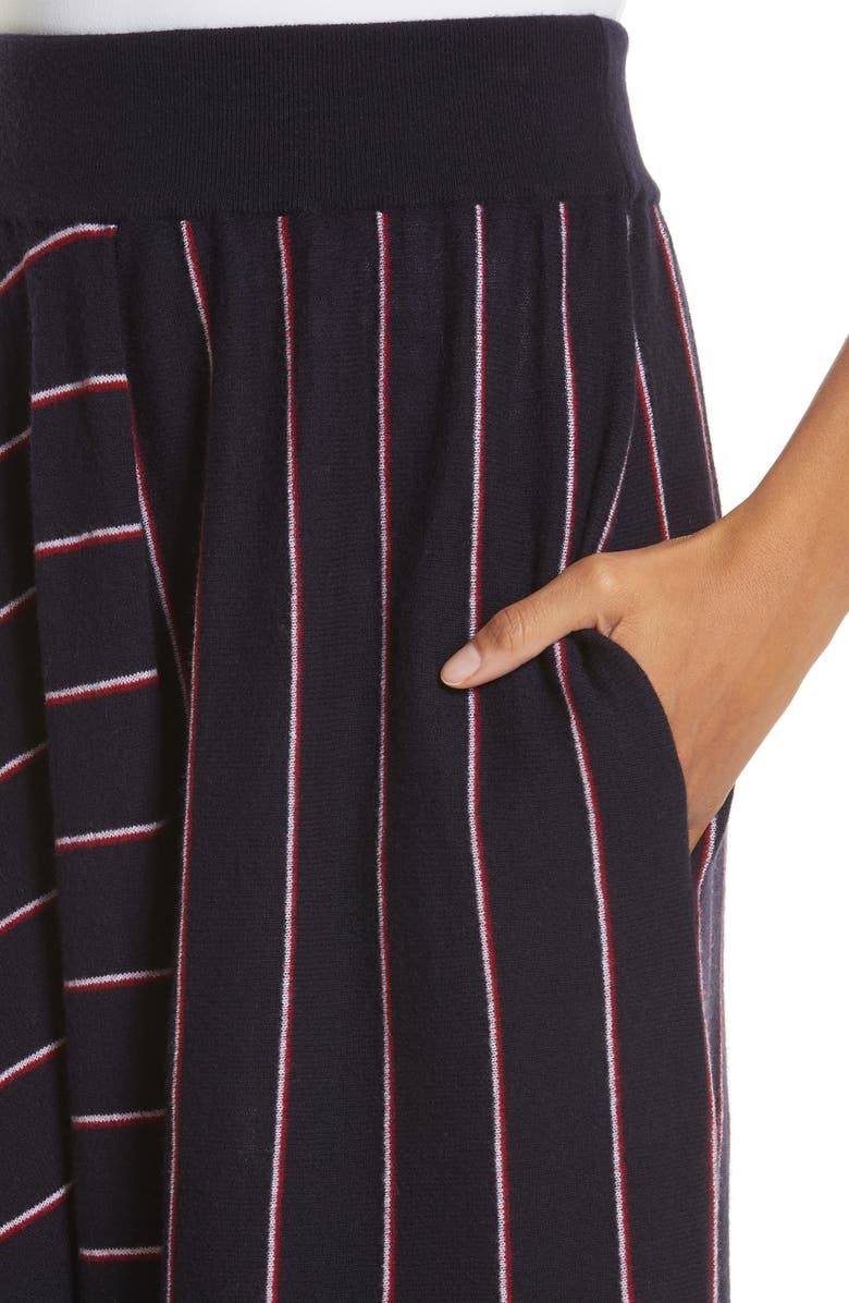 Stella McCartney Stripe Wool Knit Crop Pants, Alternate, color, 