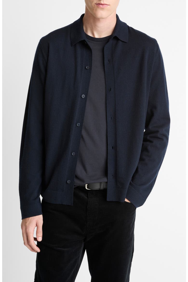 Merino Wool & Cashmere Cardigan, Main, color, COASTAL