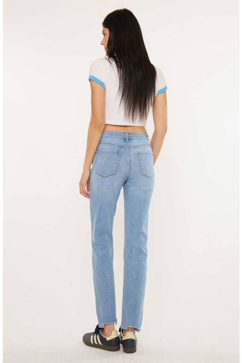 Breanne Essentials High Rise Straight Jeans, Alternate, color, Medium Wash