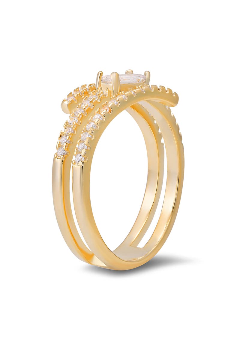 Cubic Zirconia Bypass Ring, Alternate, color, GOLD