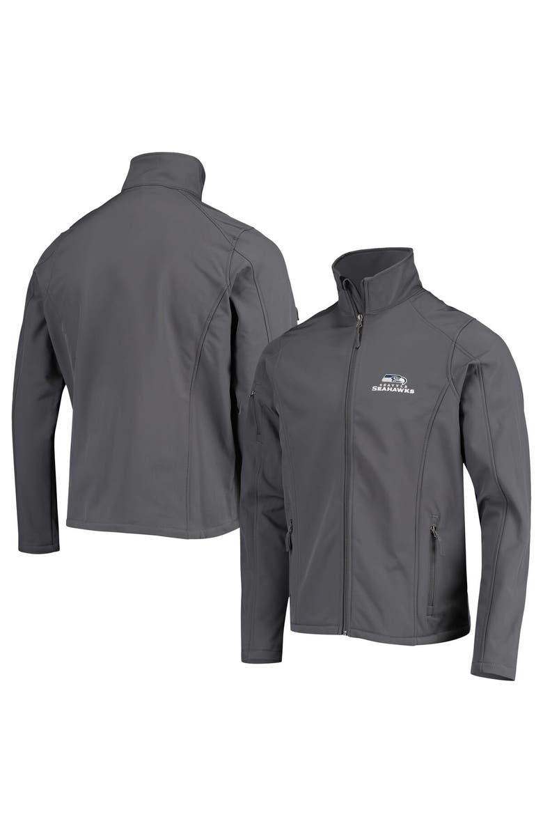 DUNBROOKE Men's Dunbrooke Charcoal Seattle Seahawks Sonoma Softshell Full-Zip Jacket, Main, color, Charcoal