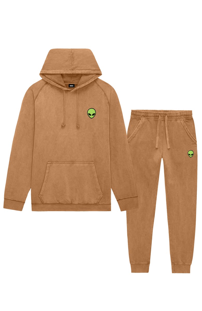 Dalix Alien Washed Sweatsuit, Main, color, Camel