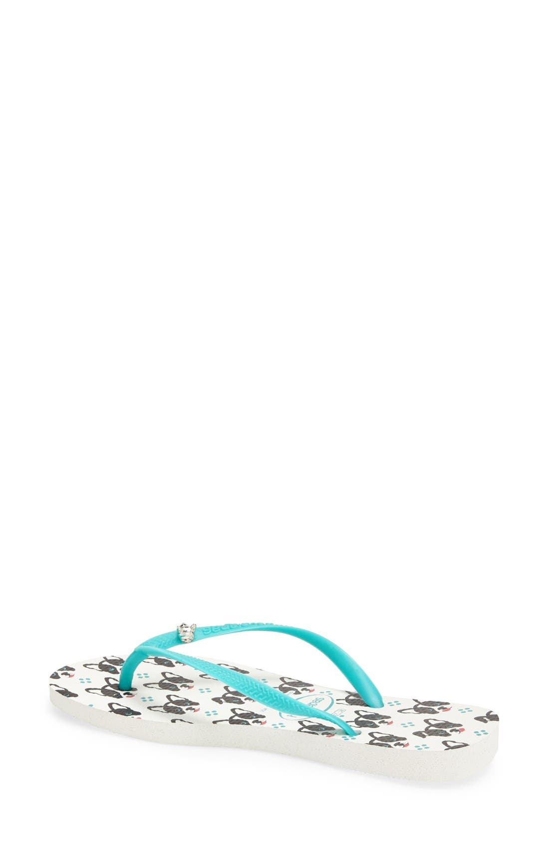 'Slim - Pets' Flip Flop, Alternate, color, WHITE