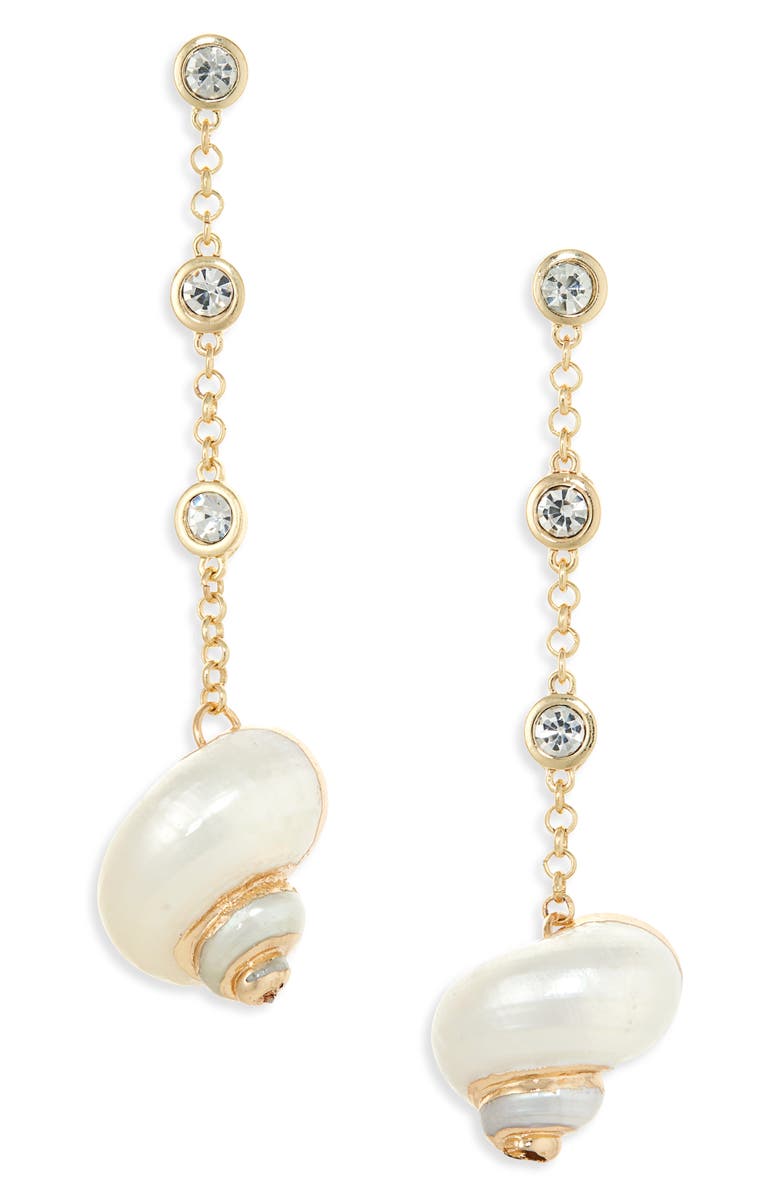BaubleBar Marina Shell Drop Earrings, Main, color, Pearl