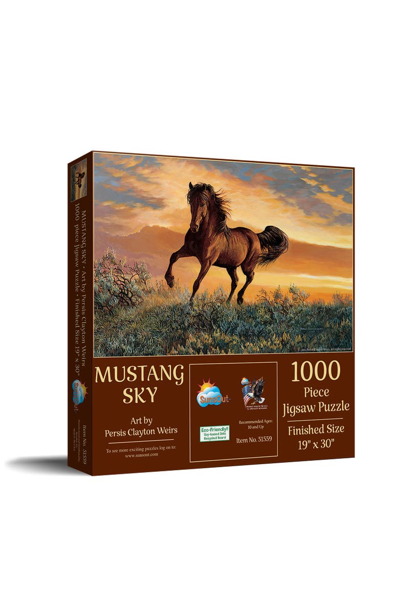 Sunsout Mustang Sky 1000 piece Jigsaw Puzzle for Adults, Main, color, Multicolor