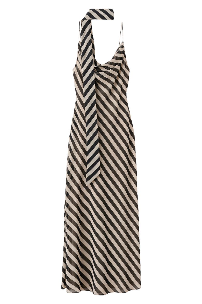 Stripe Slipdress & Scarf, Main, color, ECRU