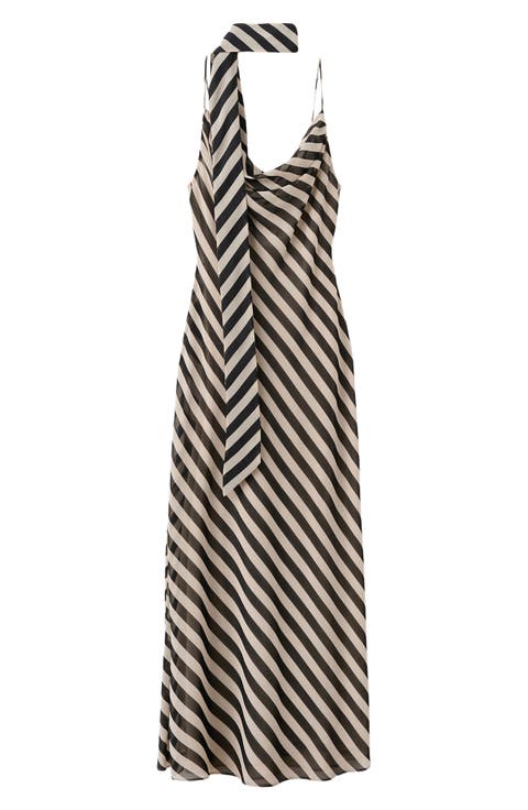 Stripe Slipdress & Scarf