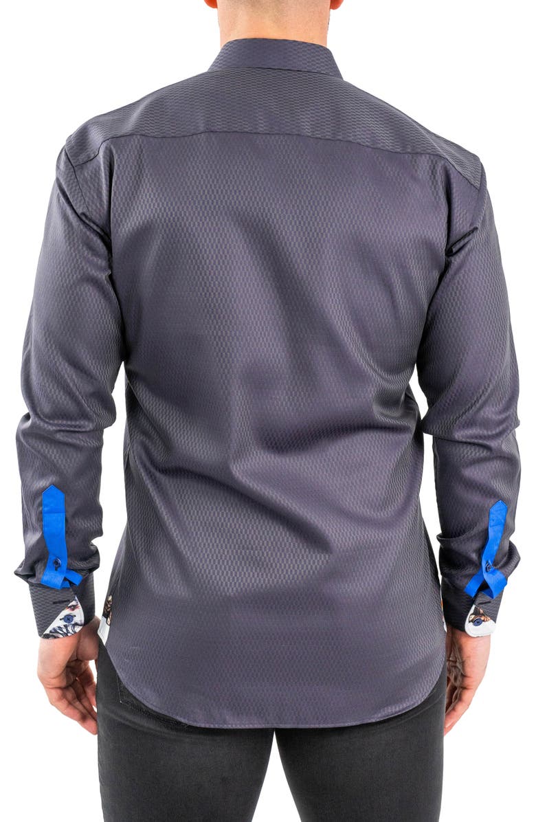 Maceoo Einstein Jacqxavier Purple Contemporary Fit Cotton Blend Button-Up Shirt, Alternate, color, Purple