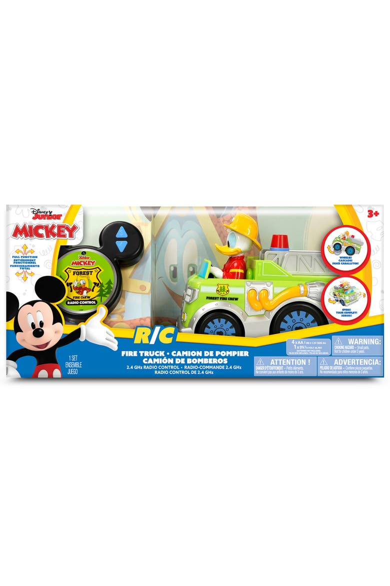 9 Inch R/C Donald Duck Firetruck Forest Services, Main, color, Multicolored