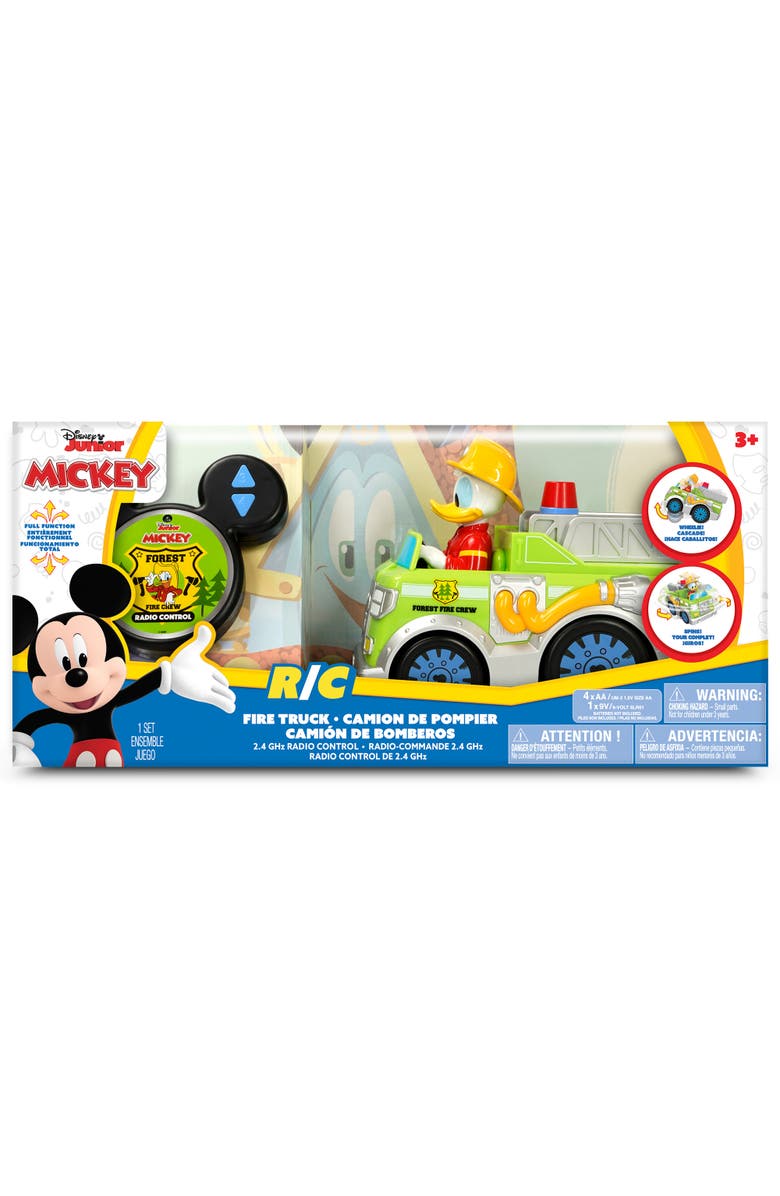 Disney Junior 9 Inch R/C Donald Duck Firetruck Forest Services, Main, color, Multicolored