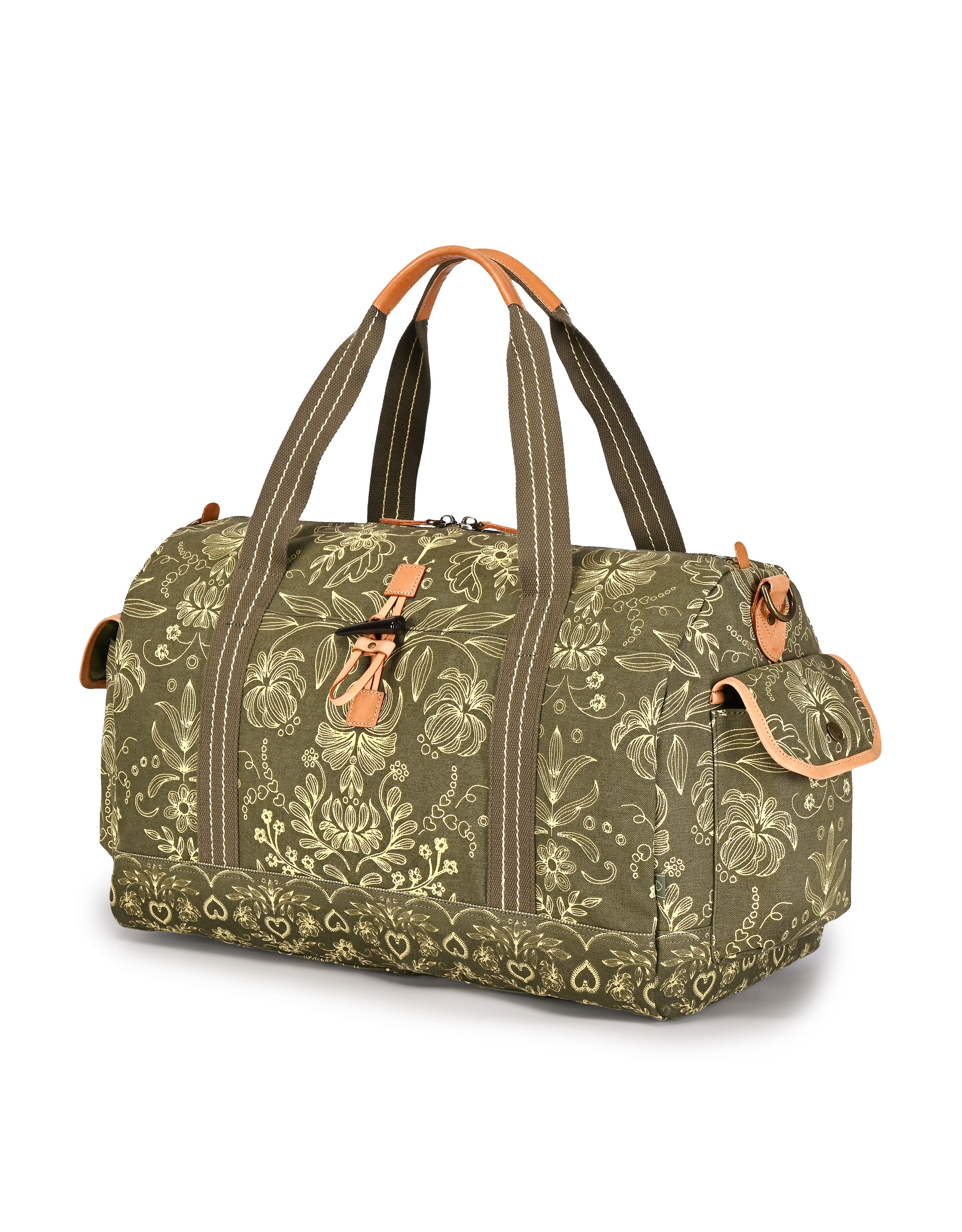 TSD Brand Valley and Sky Lightweight Travel Weekender, Alternate, color, Olive Cream