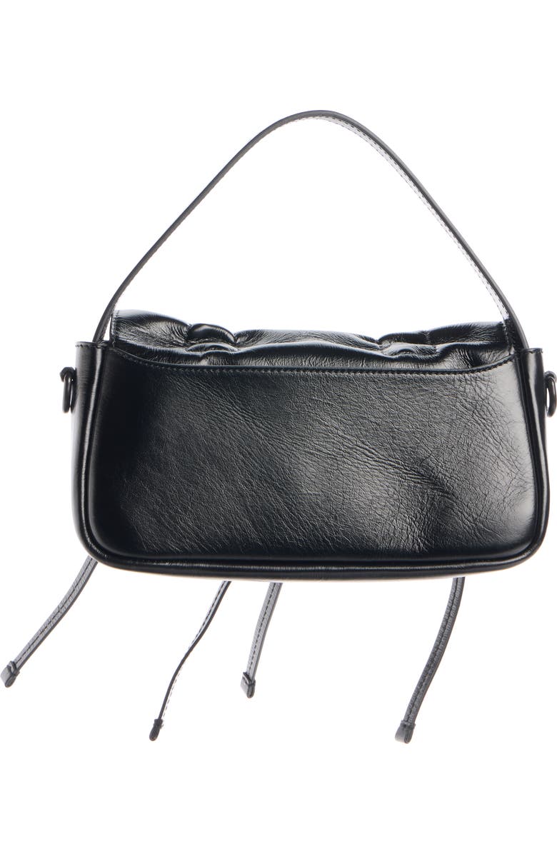 Acne Studios Micro Multipocket Crinkled Leather Handbag, Alternate, color, Black