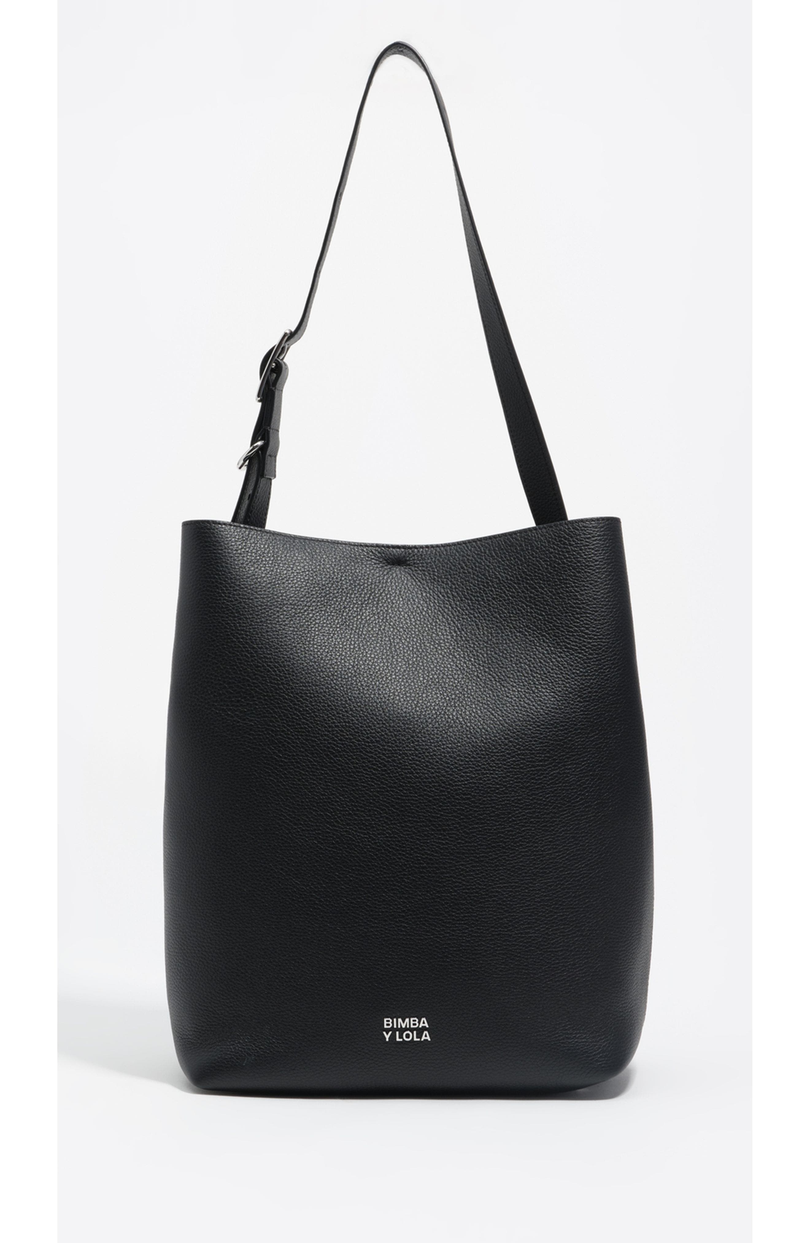 Bimba y Lola High Leather Carlino Bag, Main, color, Black
