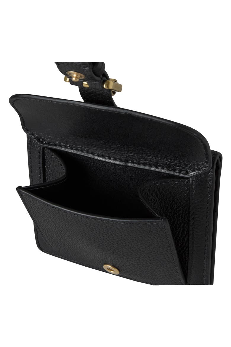 Small Roxanne Classic Grained Leather Wallet, Alternate, color, BLACK