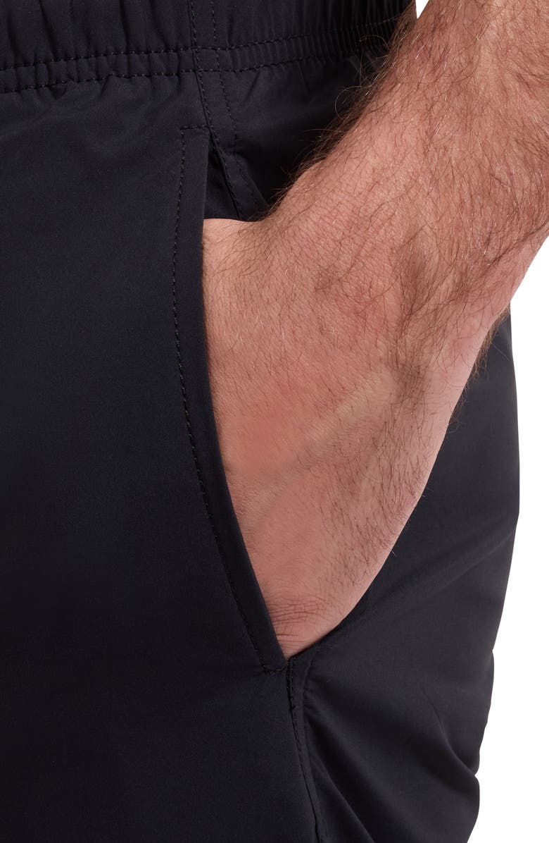 Bugatchi Cruz Print Swim Trunks, Alternate, color, Black