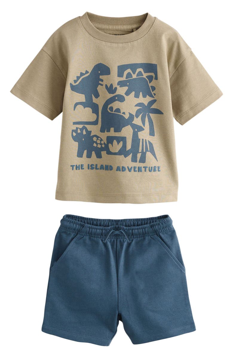 NEXT Kids' 4-Pack Dino Graphic T-Shirt & Assorted Shorts, Alternate, color, Blue Multi