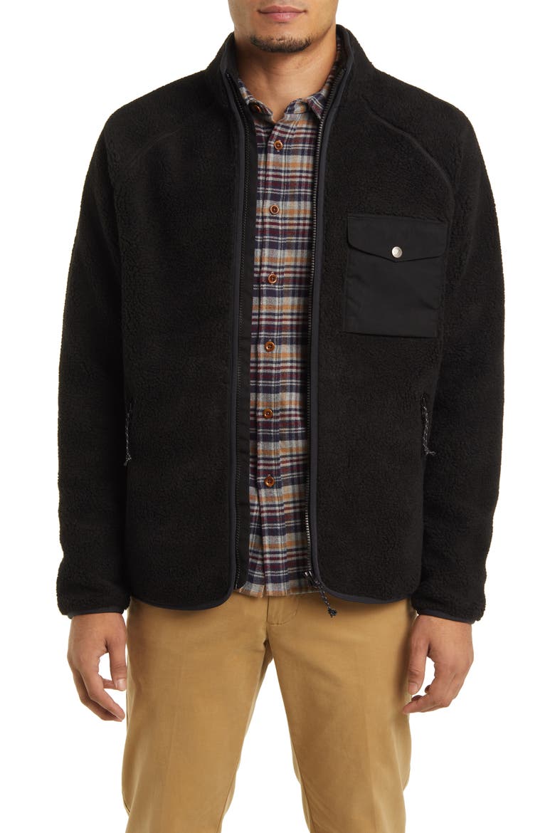 Vardag Pile Fleece Zip Jacket, Main, color, BLACK