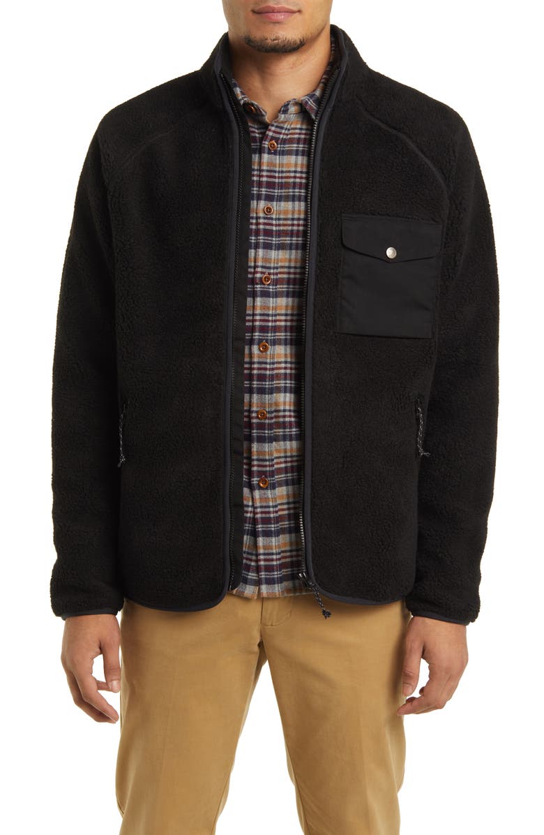 Fjällräven Vardag Pile Fleece Zip Jacket, Main, color, Black