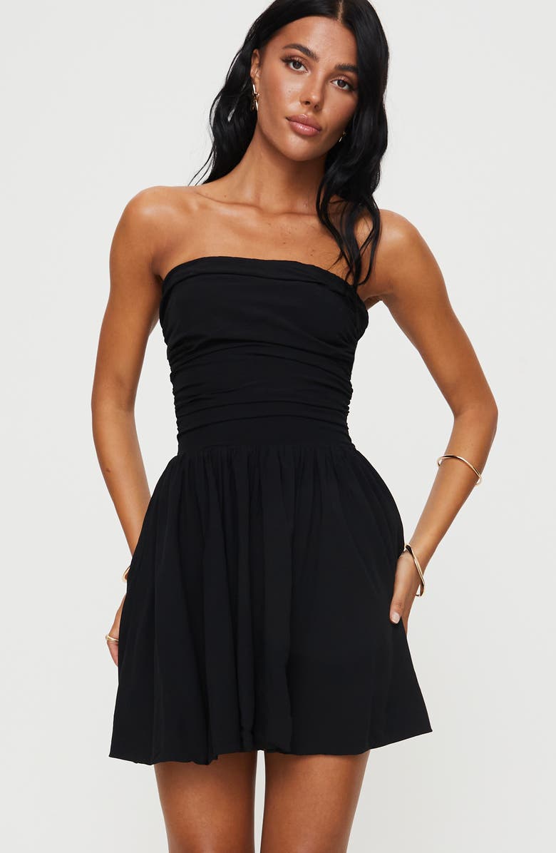 Princess Polly Rashida Strapless Minidress, Alternate, color, Black