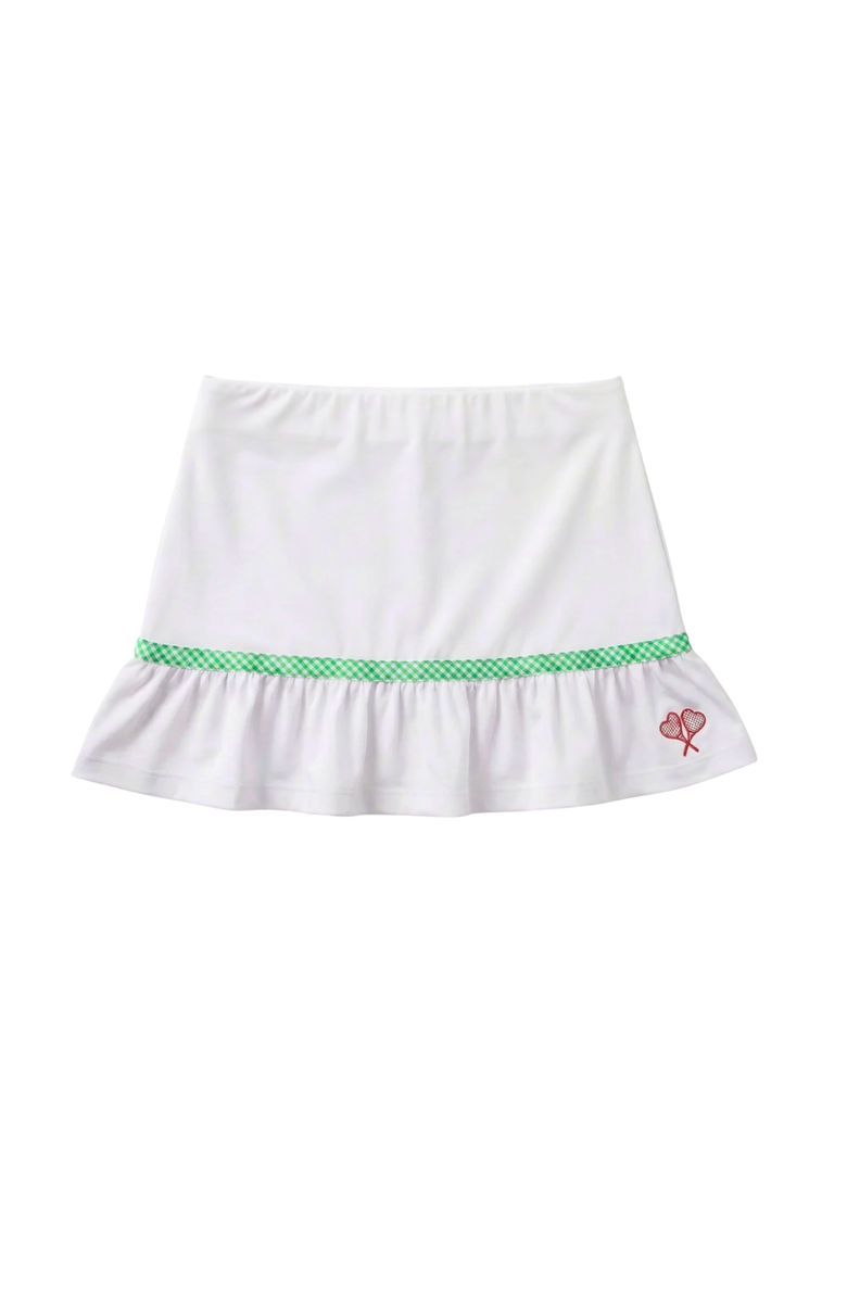 Love All Tennis Love All Littles Doris Skort, Main, color, Green Gingham